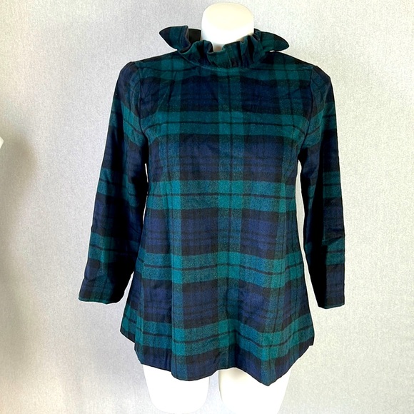 Tuckernuck Tops - Tuckernuck blackwatch plaid Faye blouse top tunic new with tag